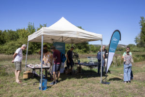 Stand de l'EPTB gardons sur le site des Paluns, à Aramon